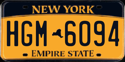 NY license plate HGM6094