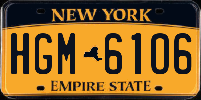 NY license plate HGM6106