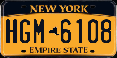 NY license plate HGM6108