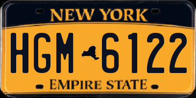 NY license plate HGM6122