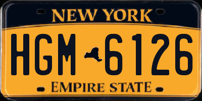 NY license plate HGM6126