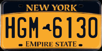 NY license plate HGM6130