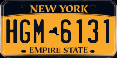 NY license plate HGM6131