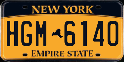 NY license plate HGM6140