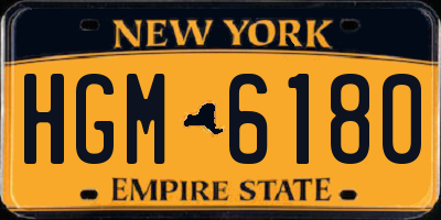 NY license plate HGM6180