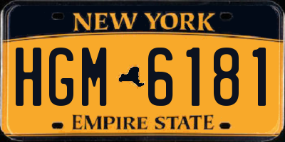 NY license plate HGM6181