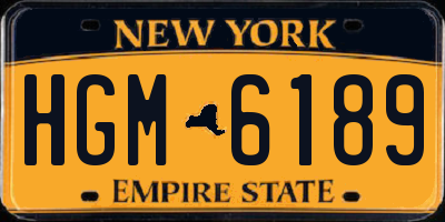NY license plate HGM6189