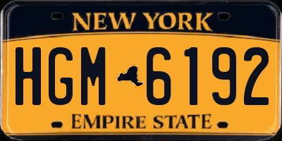 NY license plate HGM6192