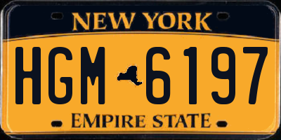 NY license plate HGM6197