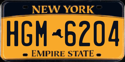 NY license plate HGM6204