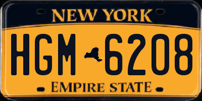 NY license plate HGM6208