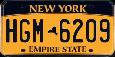 NY license plate HGM6209