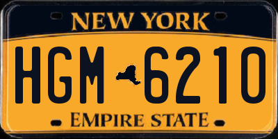 NY license plate HGM6210