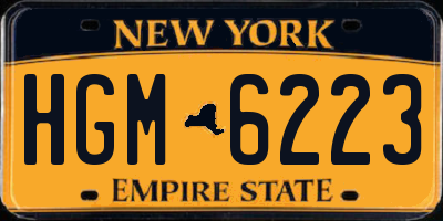 NY license plate HGM6223
