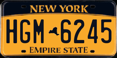NY license plate HGM6245