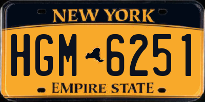 NY license plate HGM6251