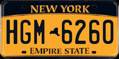 NY license plate HGM6260