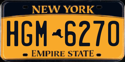 NY license plate HGM6270