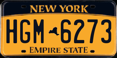 NY license plate HGM6273