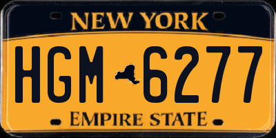 NY license plate HGM6277