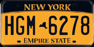 NY license plate HGM6278