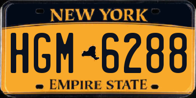 NY license plate HGM6288