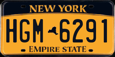 NY license plate HGM6291