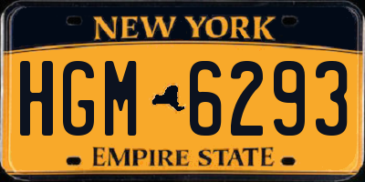 NY license plate HGM6293