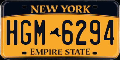 NY license plate HGM6294