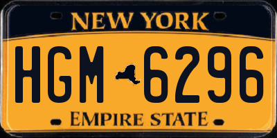 NY license plate HGM6296