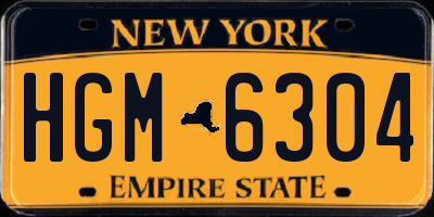 NY license plate HGM6304