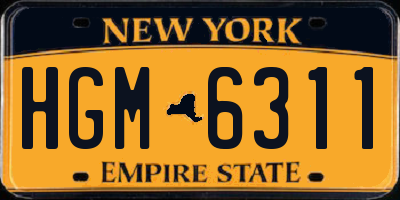 NY license plate HGM6311