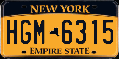 NY license plate HGM6315