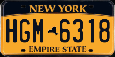 NY license plate HGM6318