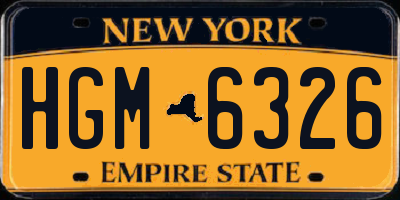NY license plate HGM6326