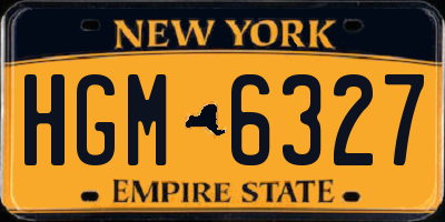 NY license plate HGM6327