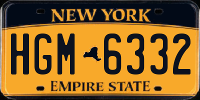 NY license plate HGM6332