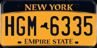 NY license plate HGM6335