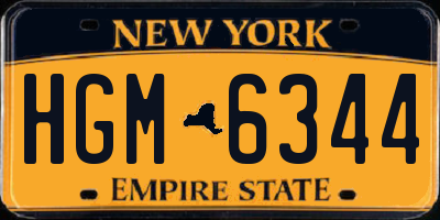 NY license plate HGM6344