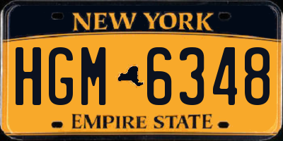 NY license plate HGM6348