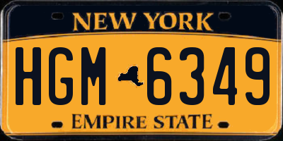 NY license plate HGM6349
