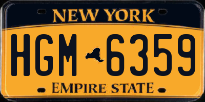NY license plate HGM6359