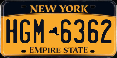 NY license plate HGM6362