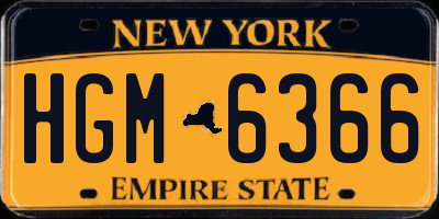 NY license plate HGM6366