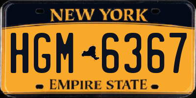 NY license plate HGM6367