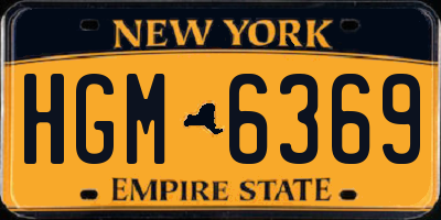 NY license plate HGM6369