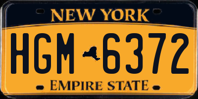 NY license plate HGM6372