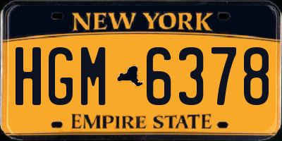 NY license plate HGM6378