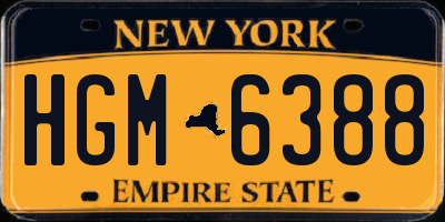 NY license plate HGM6388