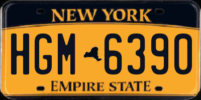 NY license plate HGM6390